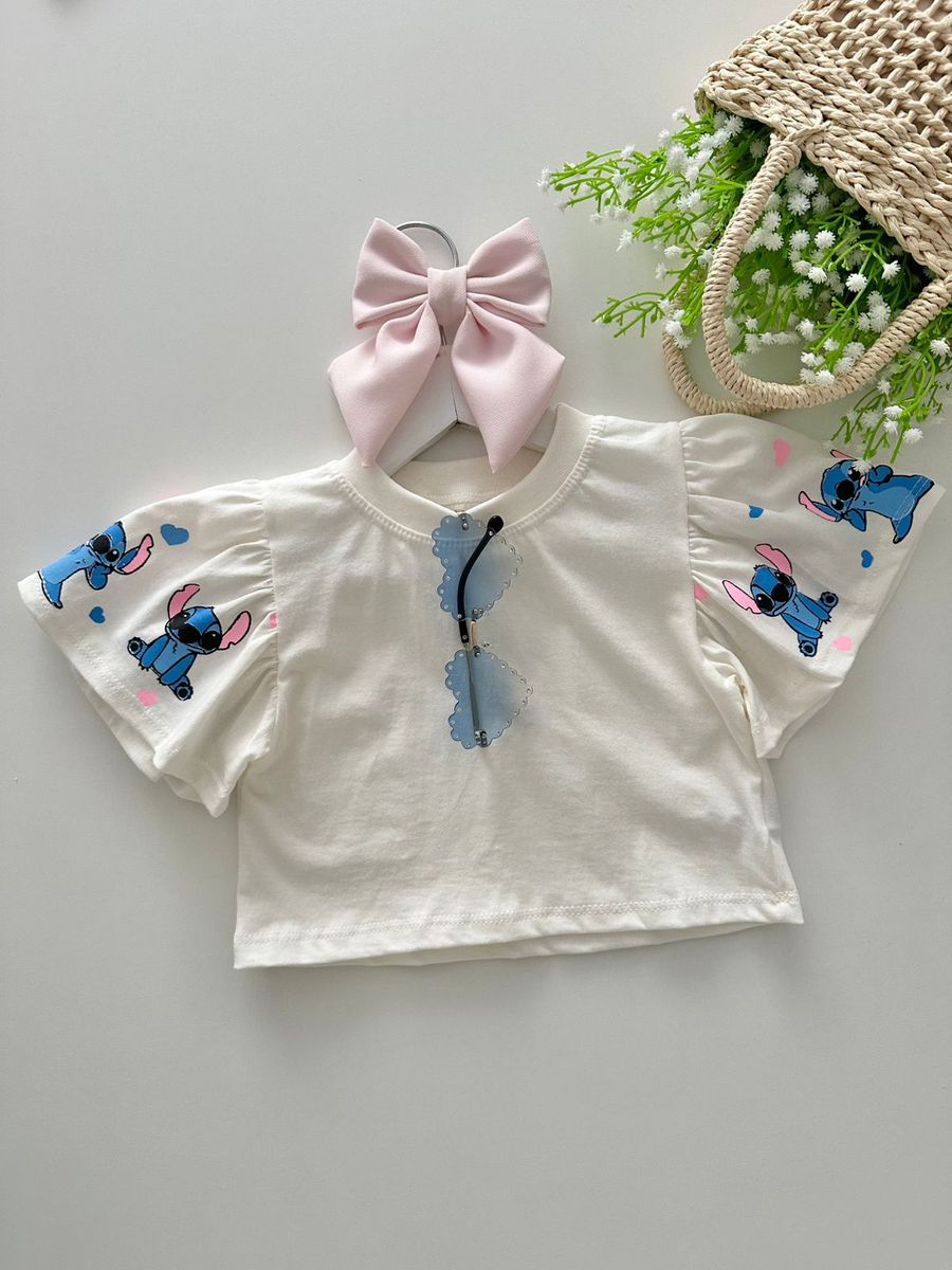 Blusa Dani Stitch Off White - Dondokinha Kids