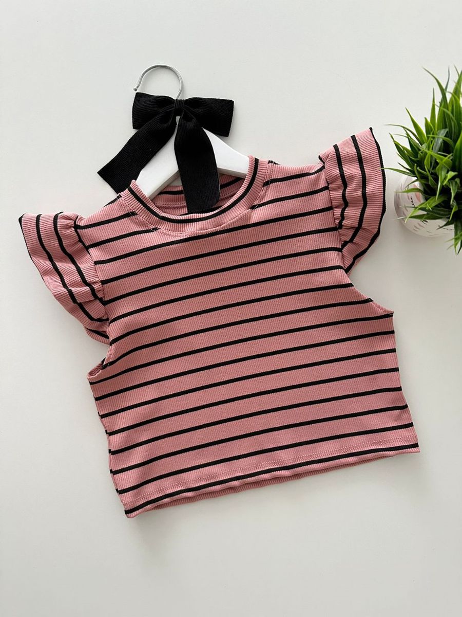 Blusa Elóa Listra Rose - Dondokinha Kids