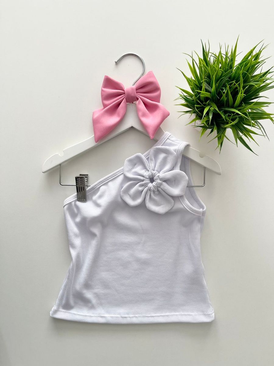 Blusa Flor Branca - Dondokinha Kids