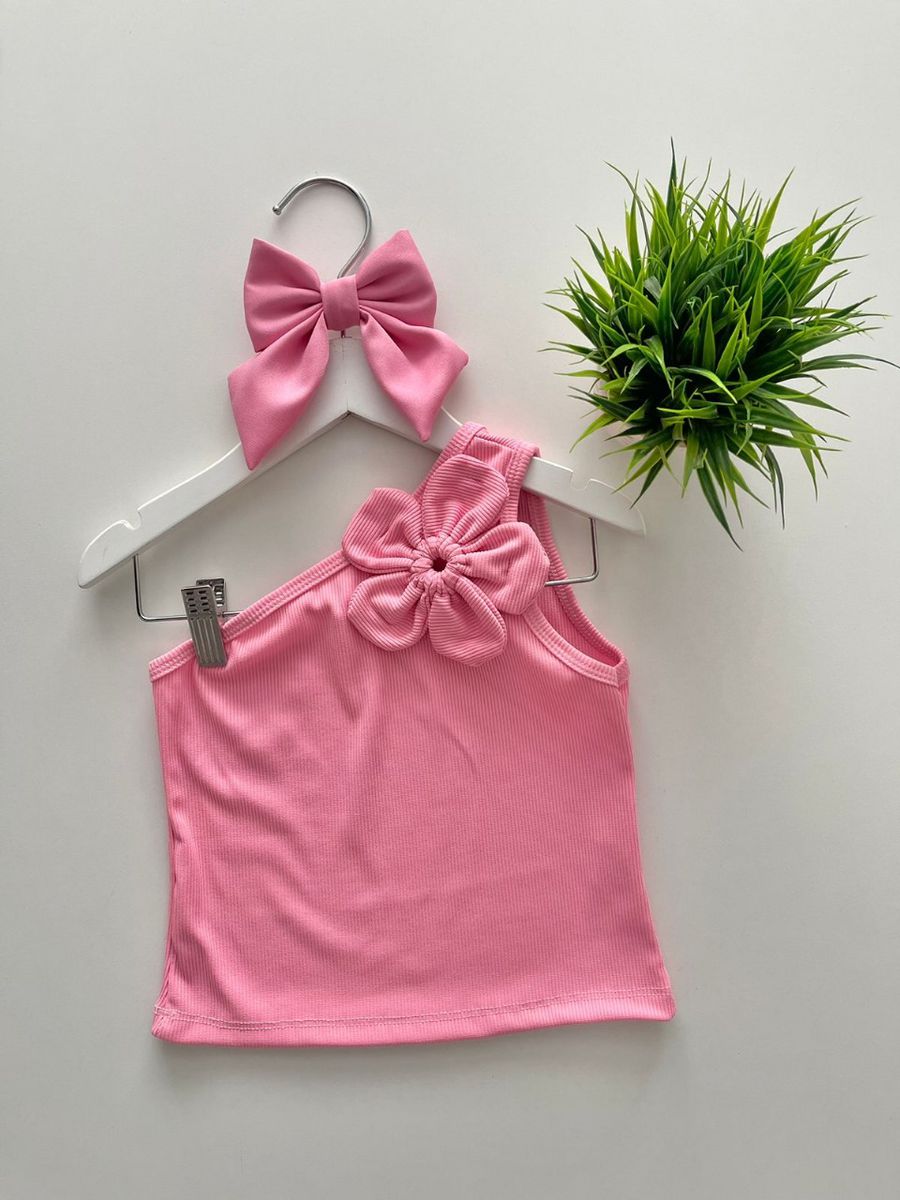 Blusa Flor Rosa - Dondokinha Kids