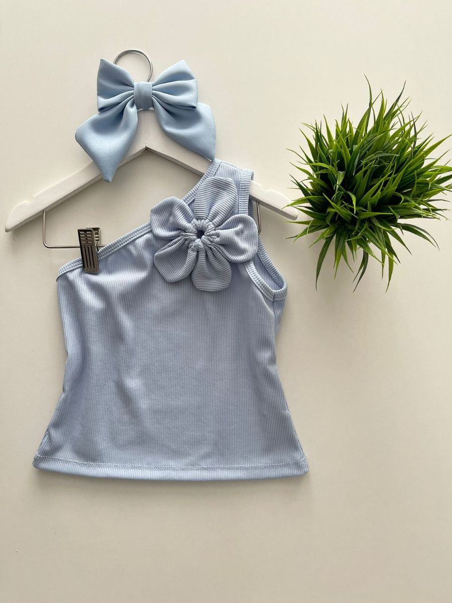 Blusa Flor Azul - Dondokinha Kids