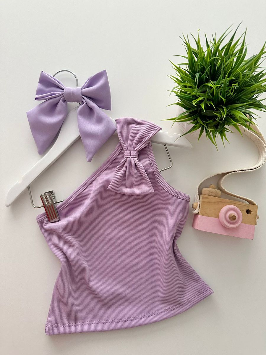 Blusa Laço Lilás - Dondokinha Kids