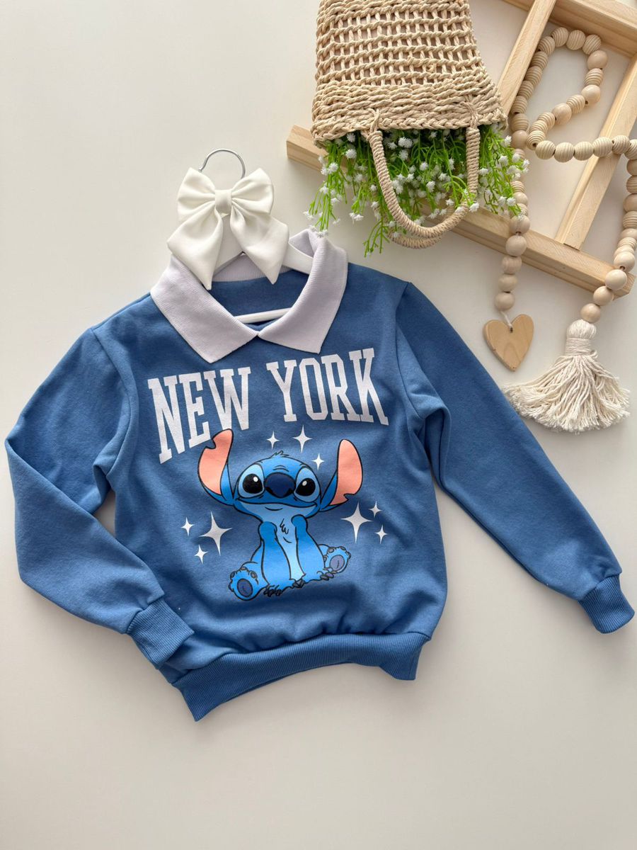 Moletom Stitch Azul - Dondokinha Kids