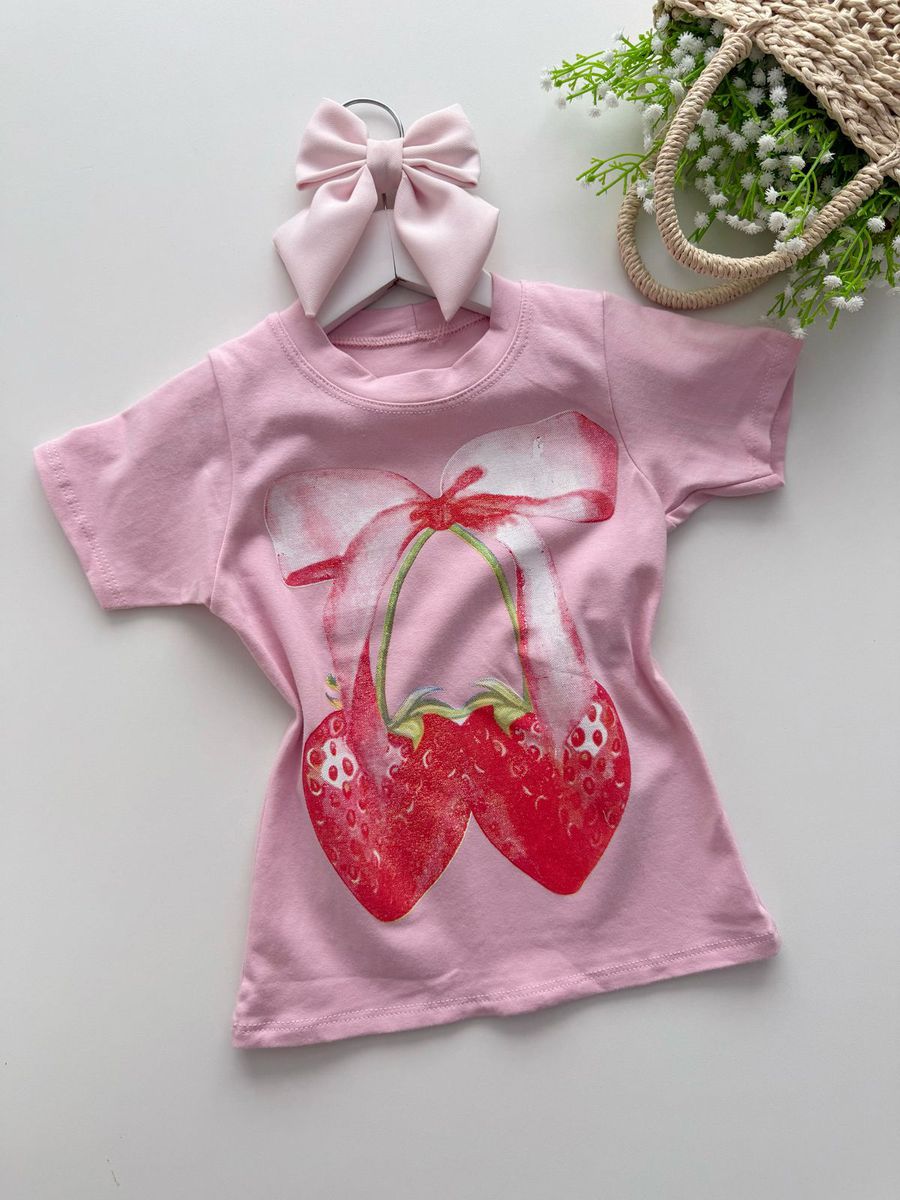 T-shirt Moranguinho Rosa - Dondokinha Kids