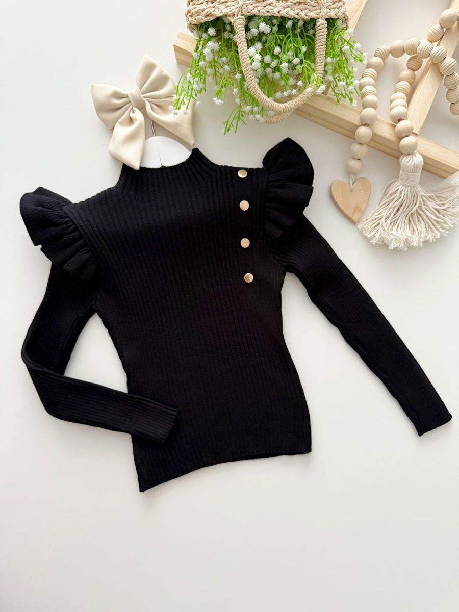 Blusa Safira Preta - Dondokinha Kids