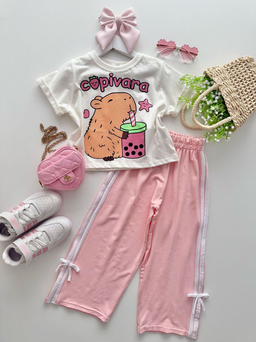 T-shirt Cropped Capivara Off White