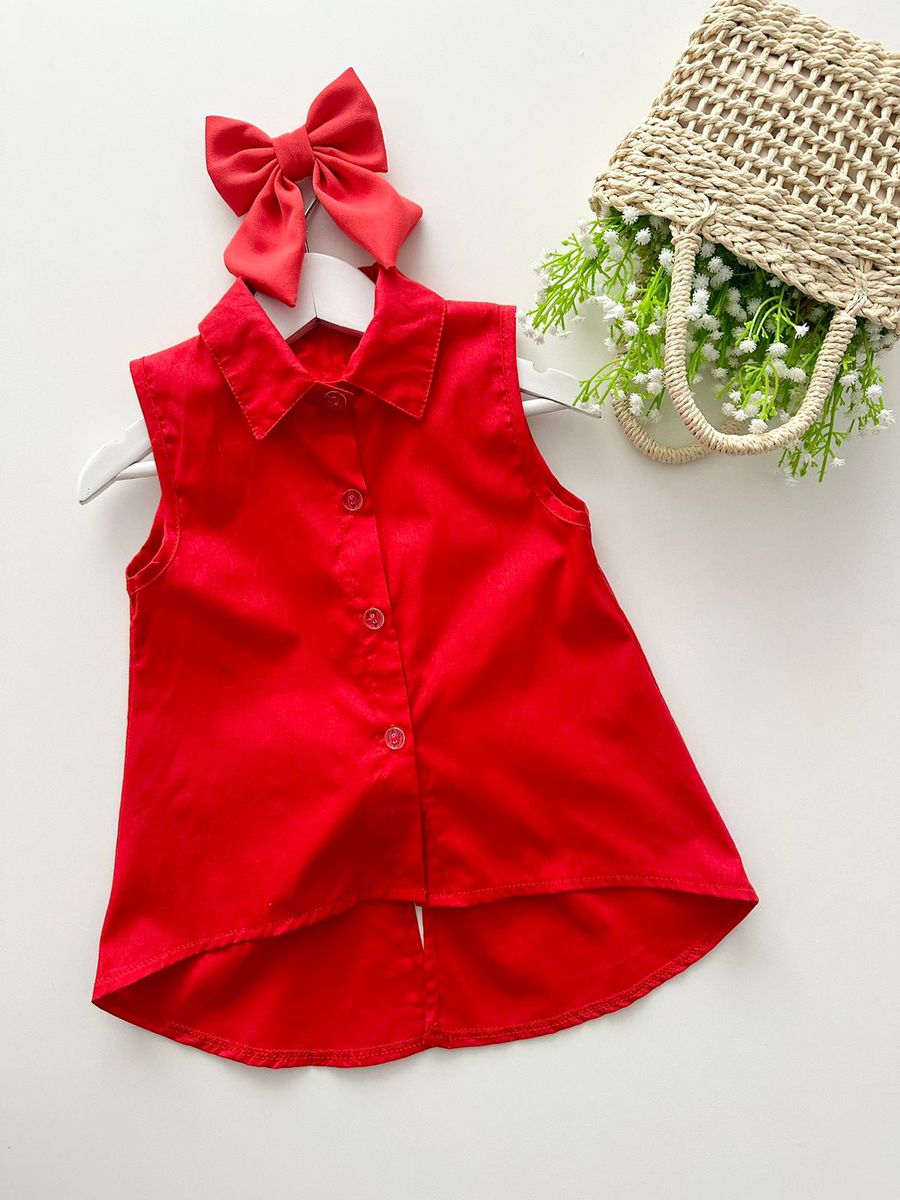 Camisa Yasmin Vermelha - Dondokinha Kids