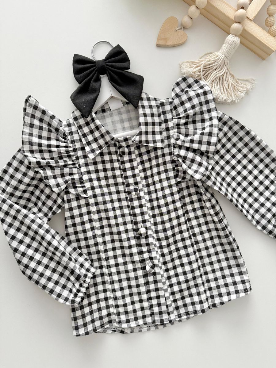 Camisa Xadrez Aline Preta