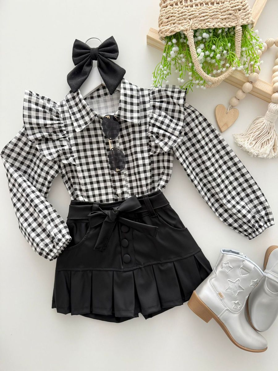 Camisa Xadrez Aline Preta