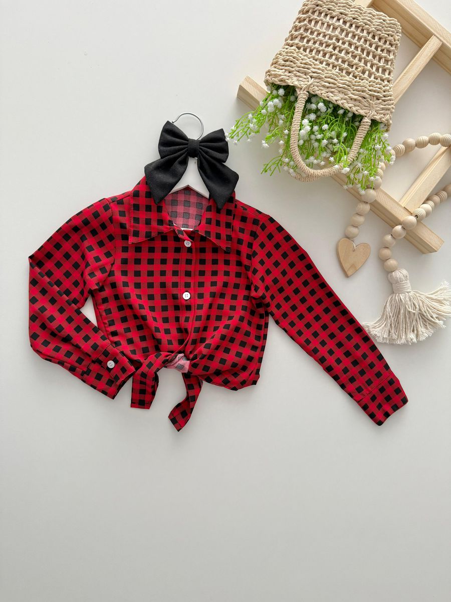 Camisa Xadrez Vermelha - Dondokinha Kids