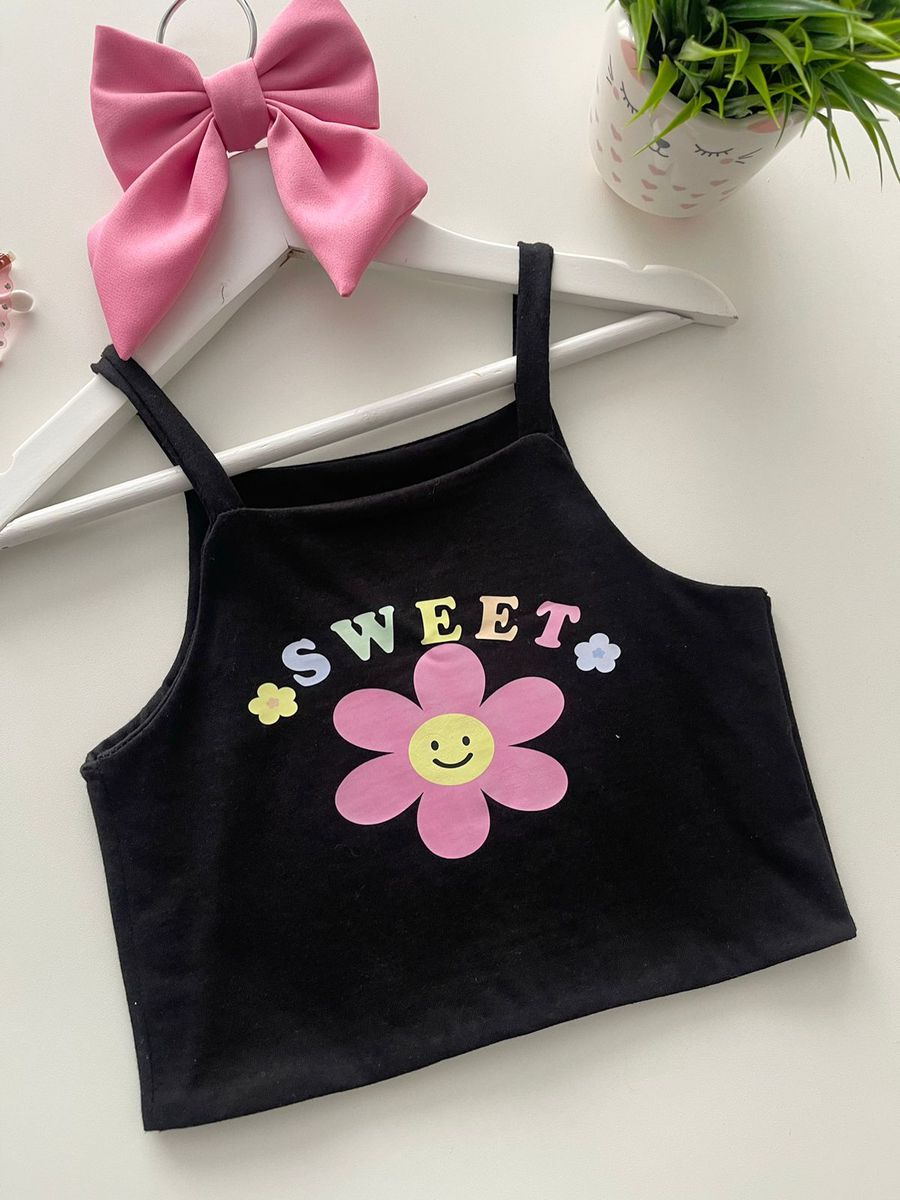 Cropped Sweet Preto