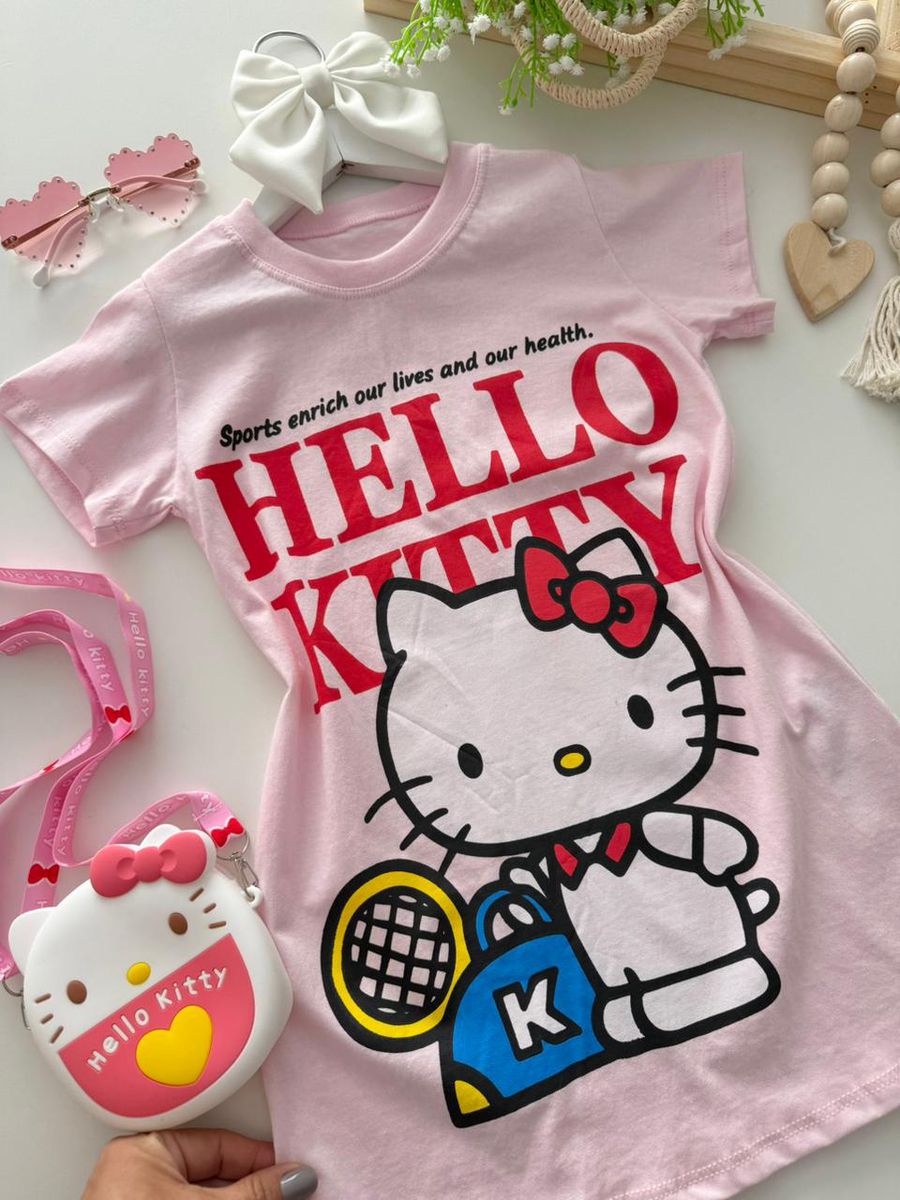 Camisetão Hello Kitty Rosa 