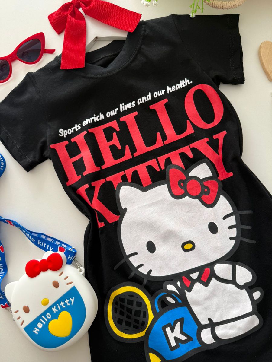 Camisetão Hello Kitty Preto