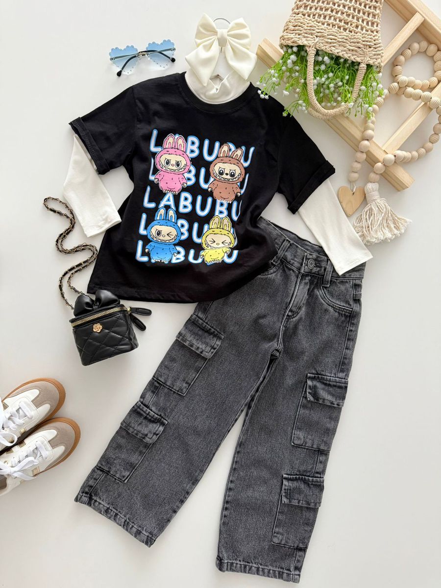 T-shirt Labubu Preta