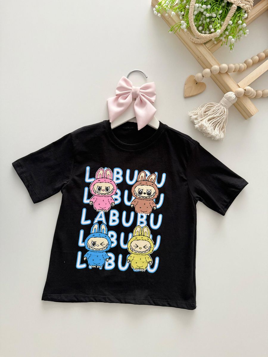 T-shirt Labubu Preta - Dondokinha Kids