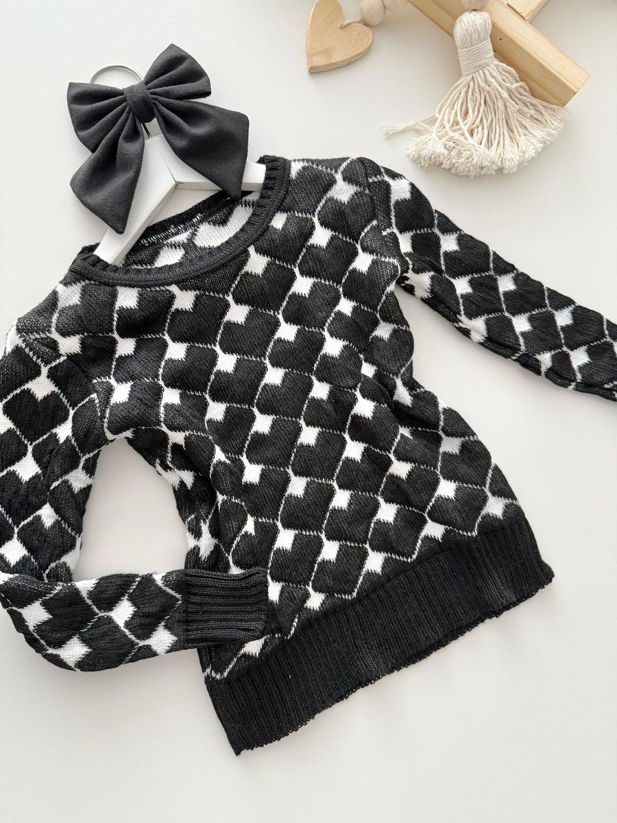 Tricô Coração Preto 