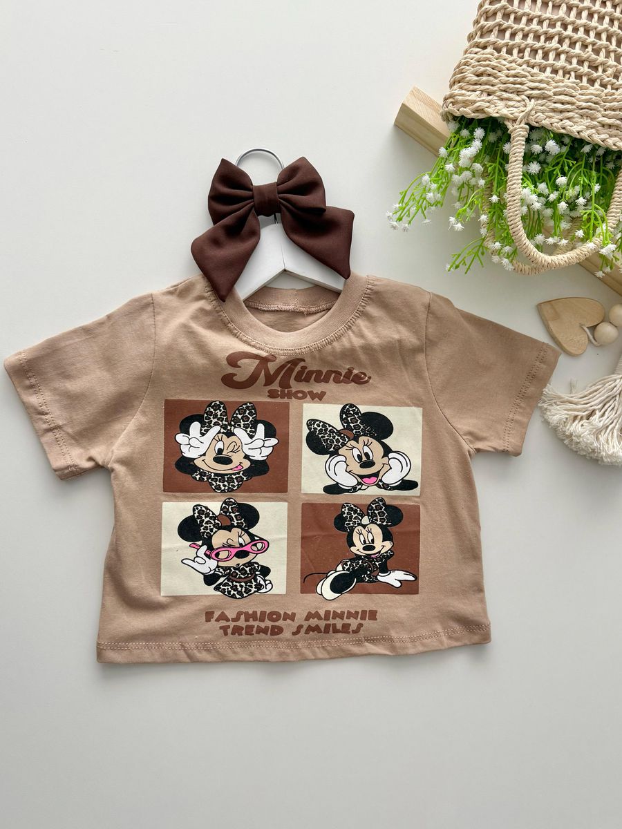 T-shirt Cropped Minnie Nude - Dondokinha Kids