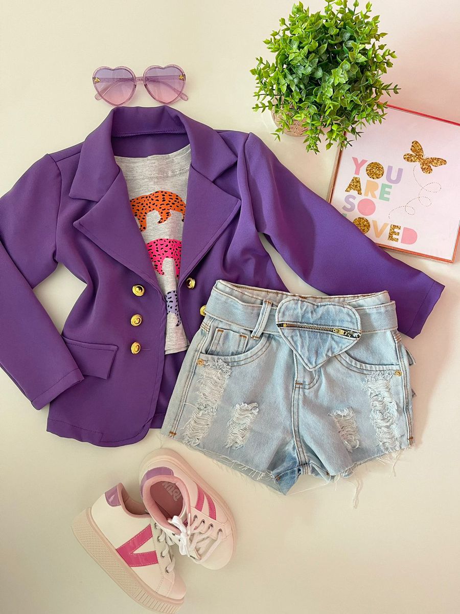 Blazer Kamiliy Roxo - Dondokinha Kids