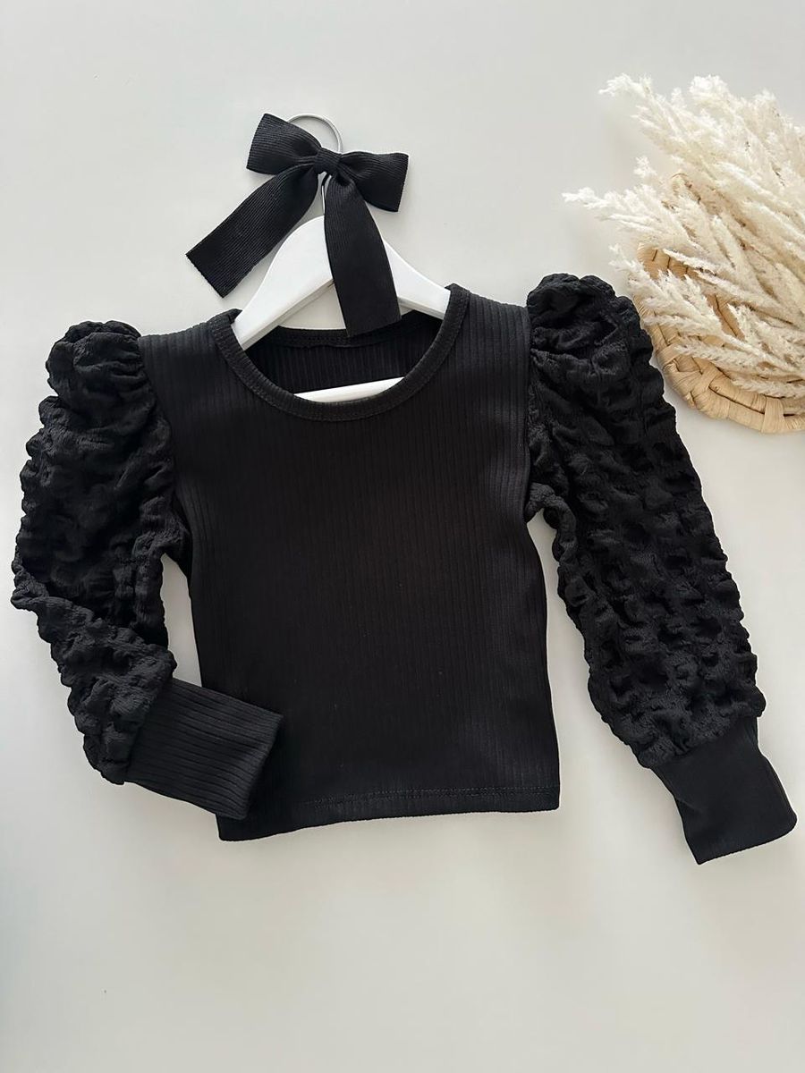 Blusa Barbara Preta - Dondokinha Kids