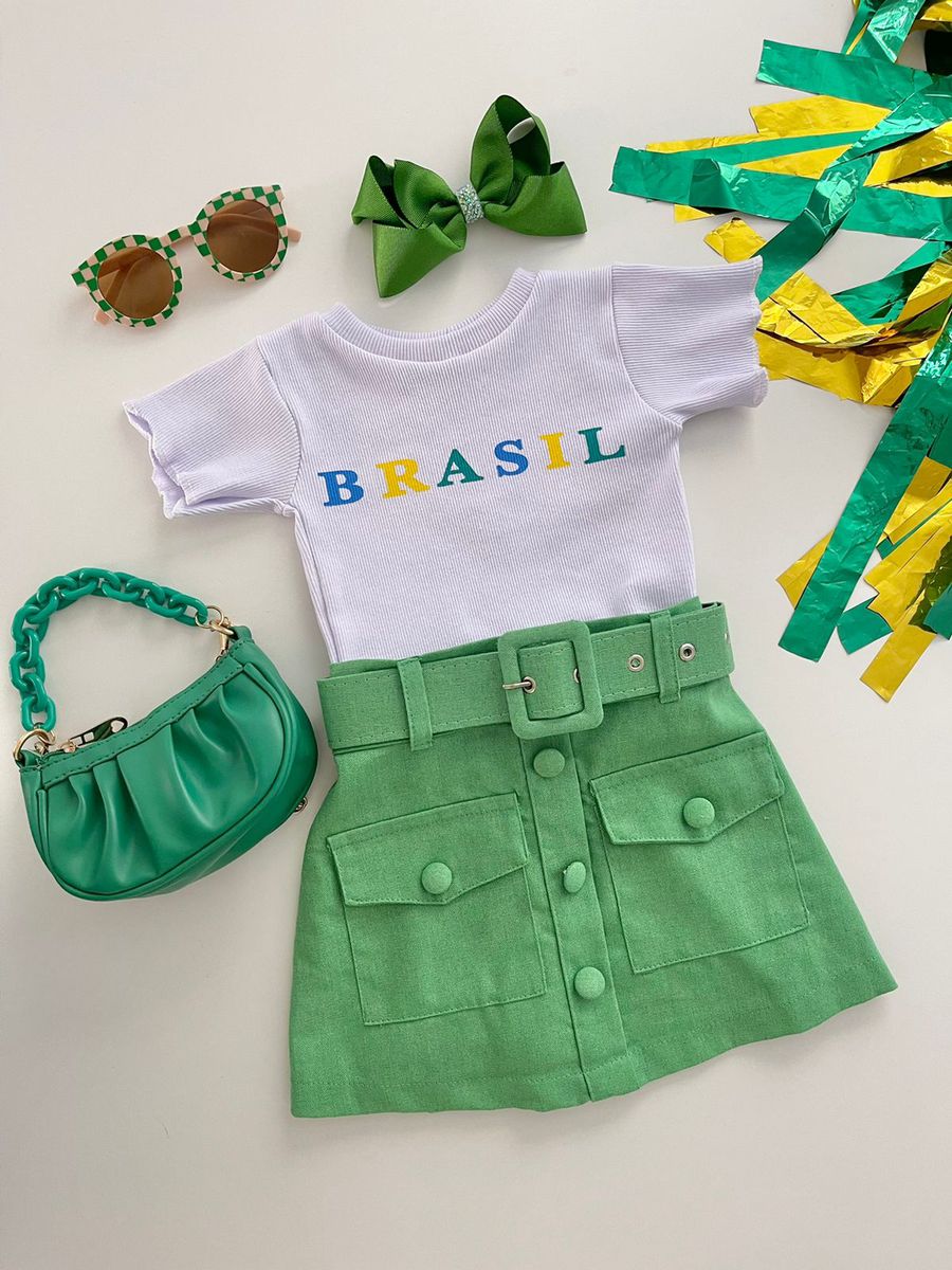 Blusa Brasil Branca - Dondokinha Kids