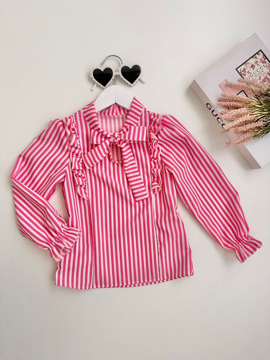 Camisa Brenda Listra Pink - Dondokinha Kids