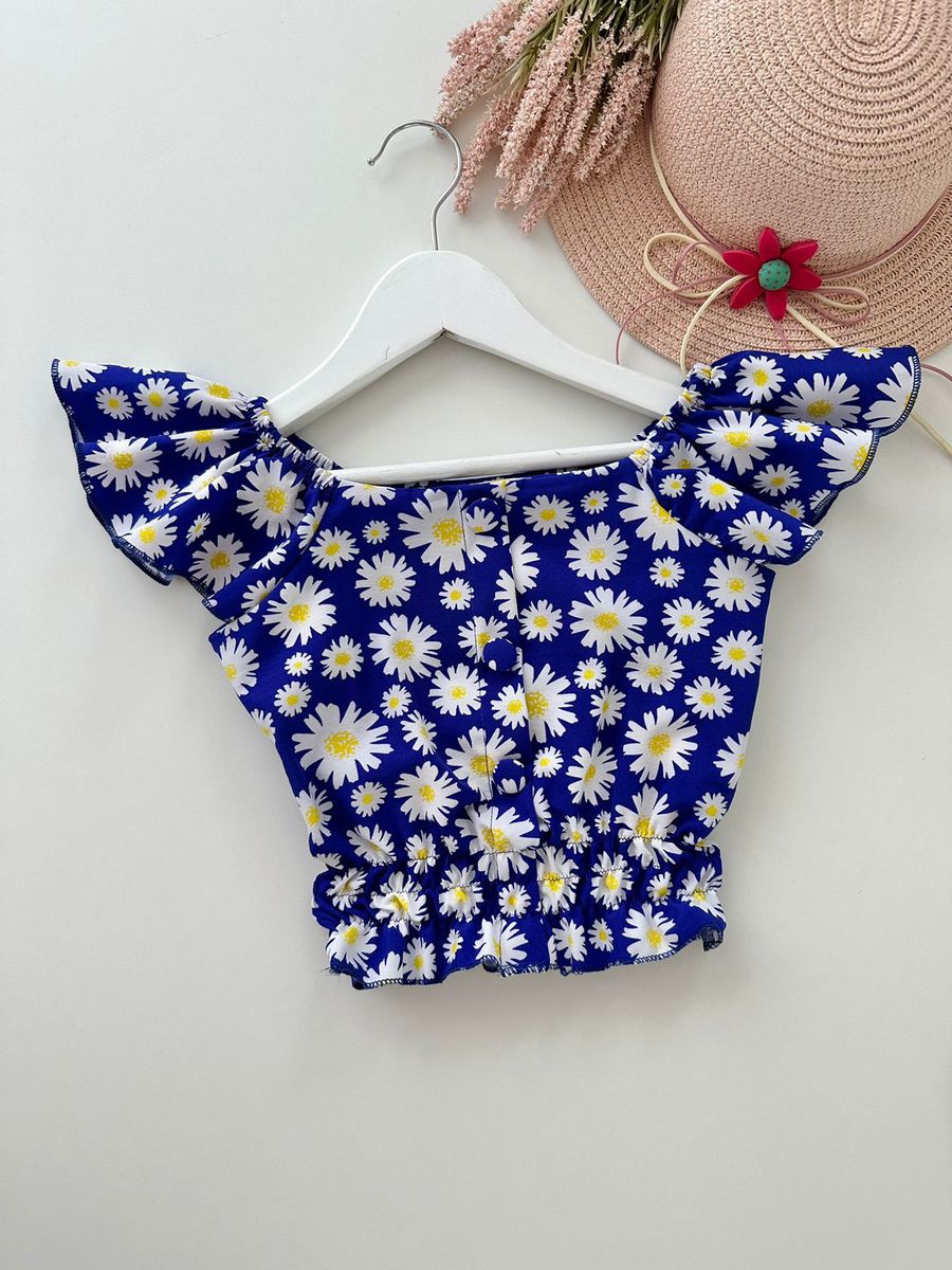 Blusa Ciça Margarida Azul - Dondokinha Kids