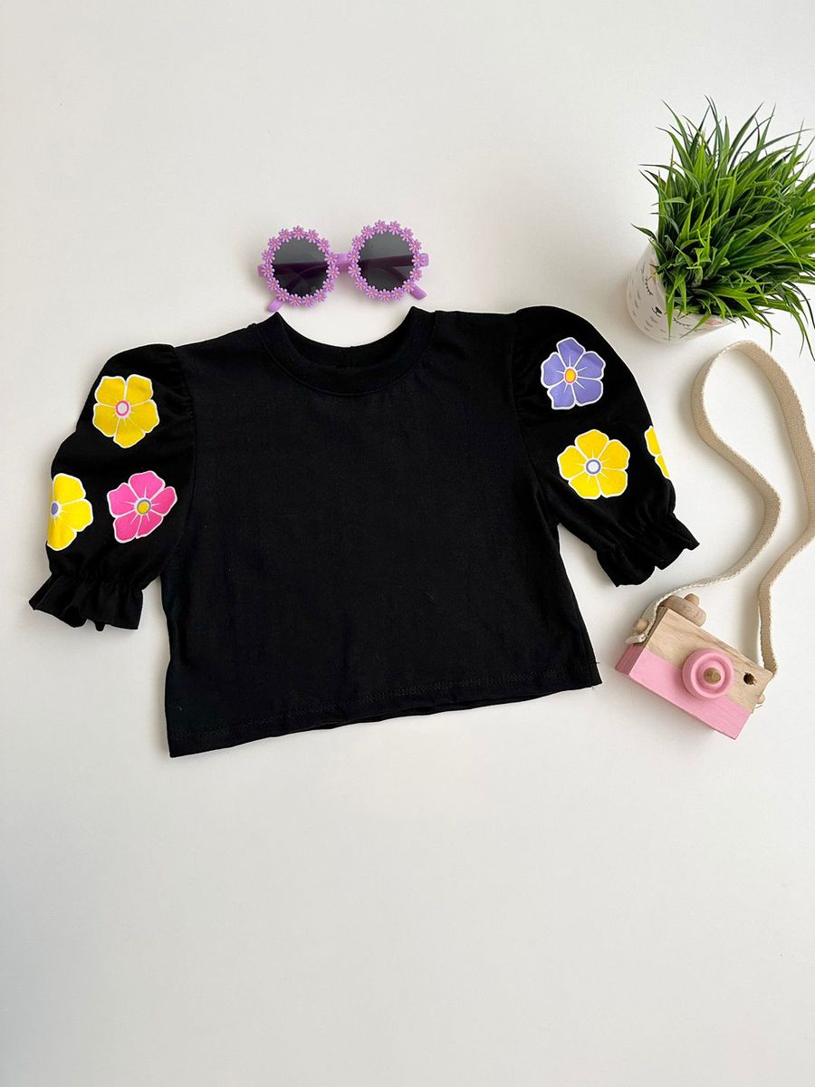 Blusa Daisy Preta - Dondokinha Kids