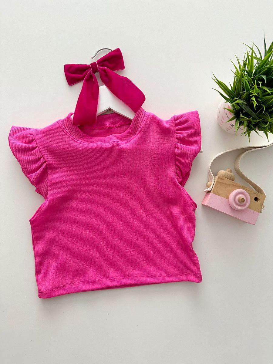 Blusa Éloa Rosa Chiclete - Dondokinha Kids