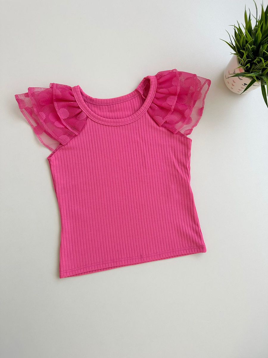 Blusa Milena Rosa Chiclete - Dondokinha Kids