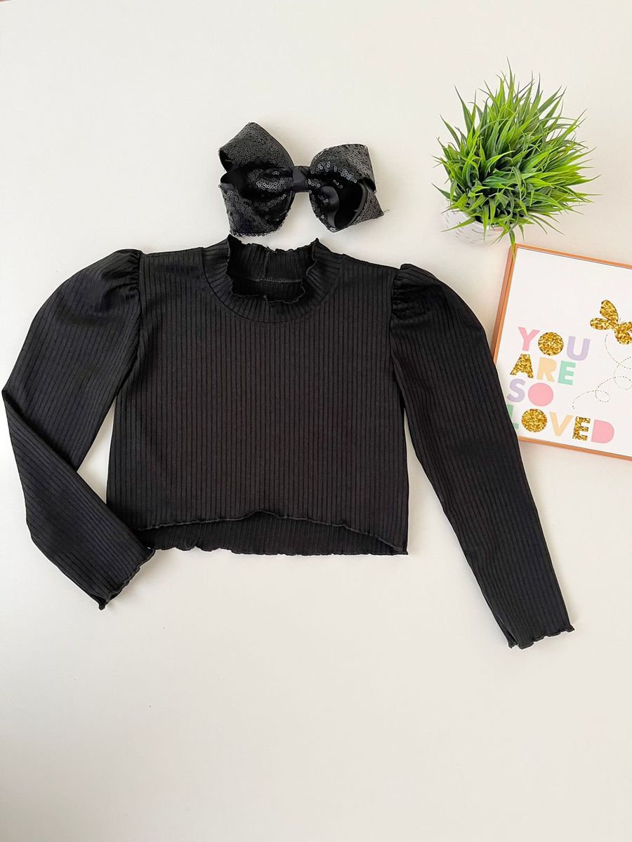 Blusa Naiara Preta - Dondokinha Kids