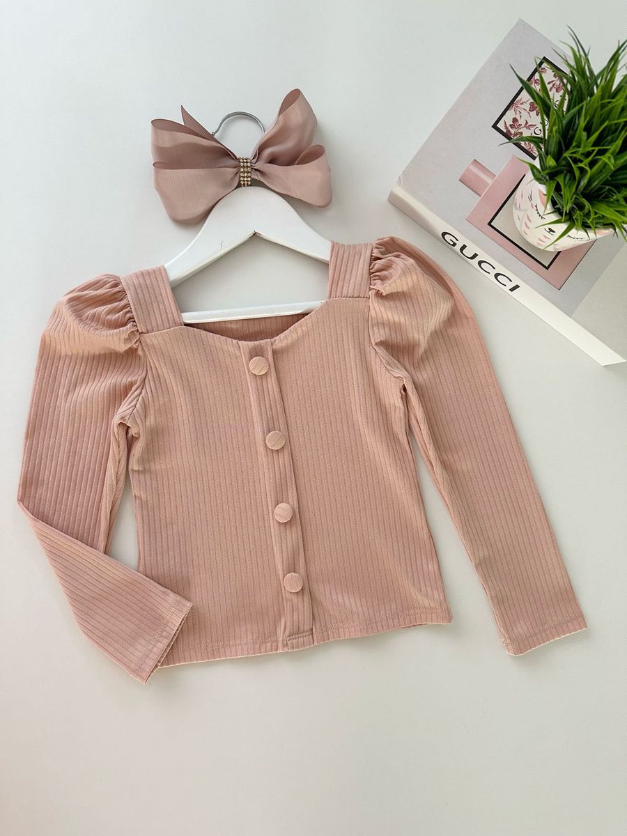 Blusa Natália Rose Nude - Dondokinha Kids