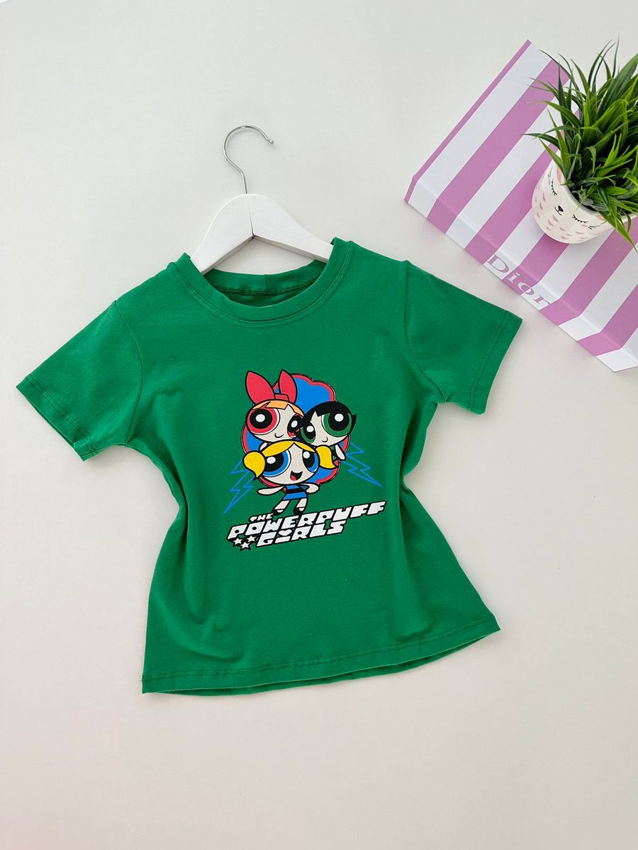 T-Shirt Superpoderosas Verde - Dondokinha Kids