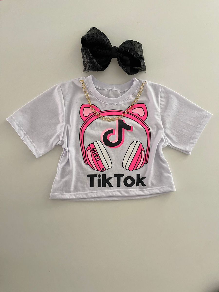 Cropped Tik Tok Branco - Dondokinha Kids