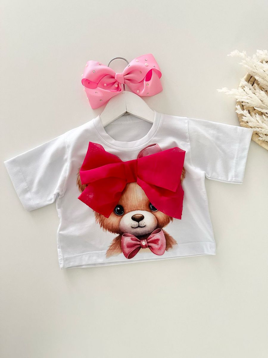 T-shirt Cropped Ursinho - Dondokinha Kids