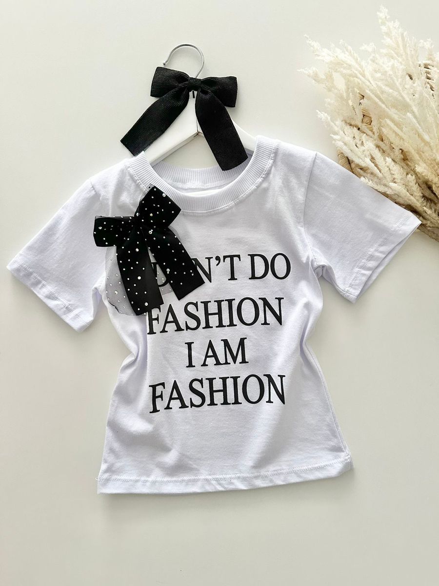 T-shirt Fashion Branca - Dondokinha Kids