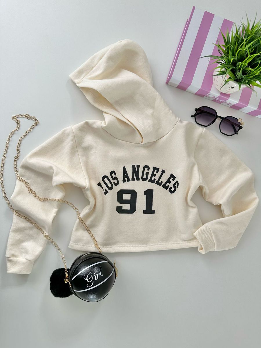 Moletom Los Angeles Off White - Dondokinha Kids