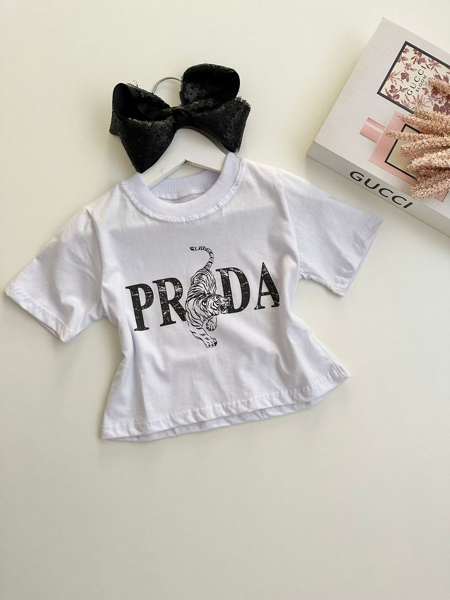 T-Shirt Prada Branca - Dondokinha Kids