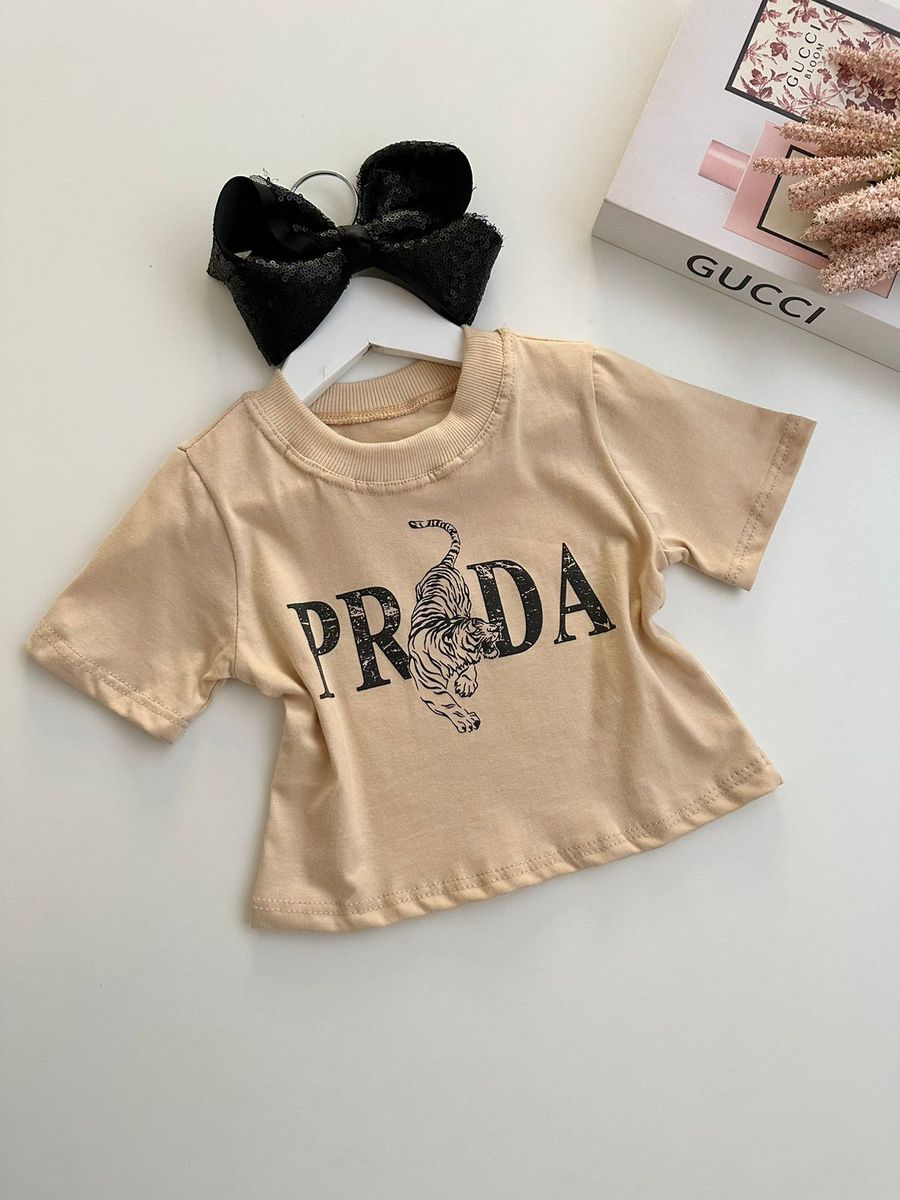 T-Shirt Prada Bege - Dondokinha Kids