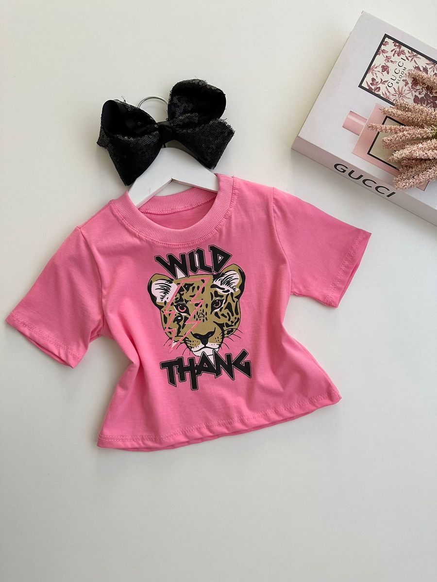 T-Shirt Onça rosa - Dondokinha Kids