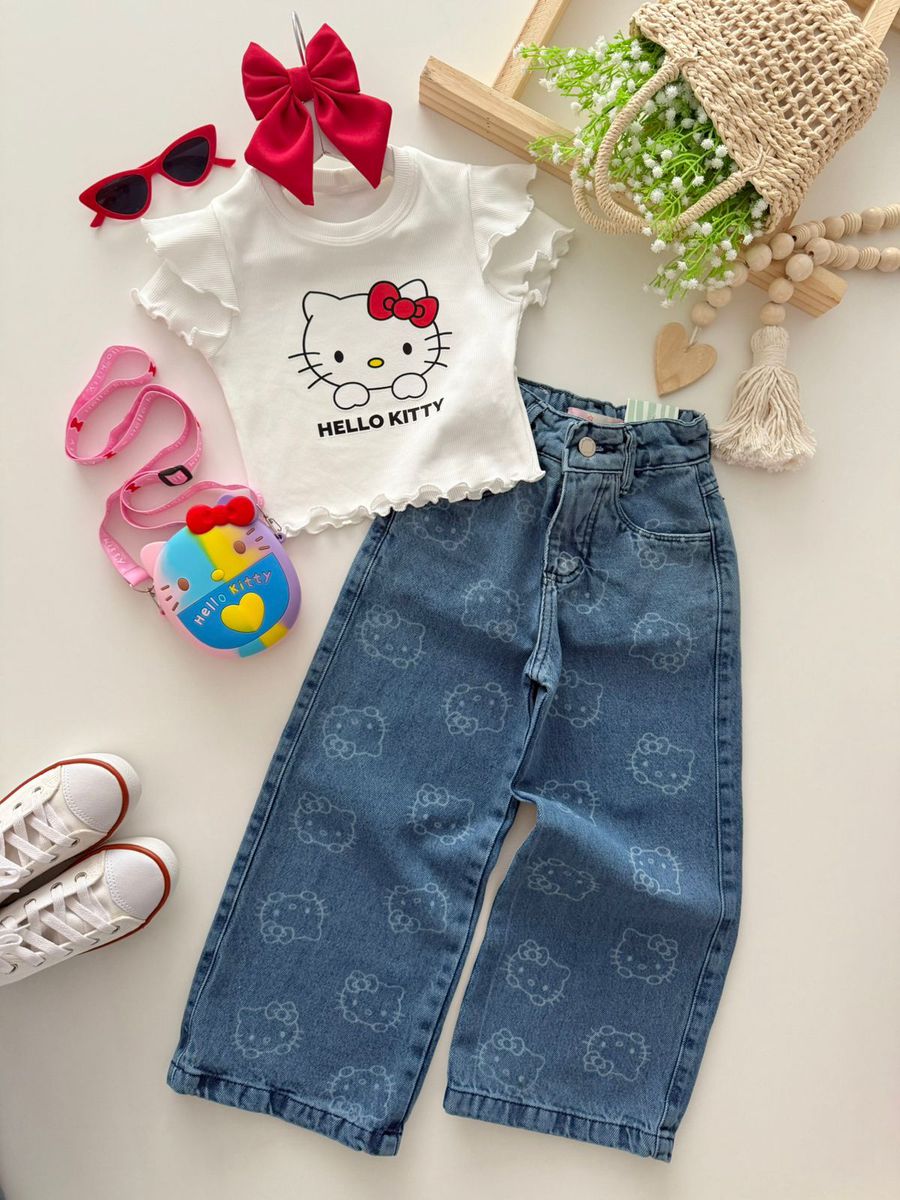 Calça Jeans Hello Kitty 