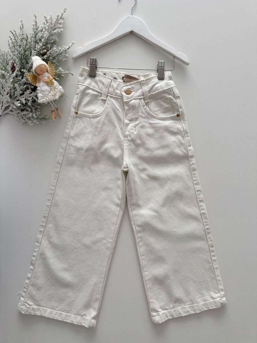 Calça Wide Leg Offwhite - Dondokinha Kids