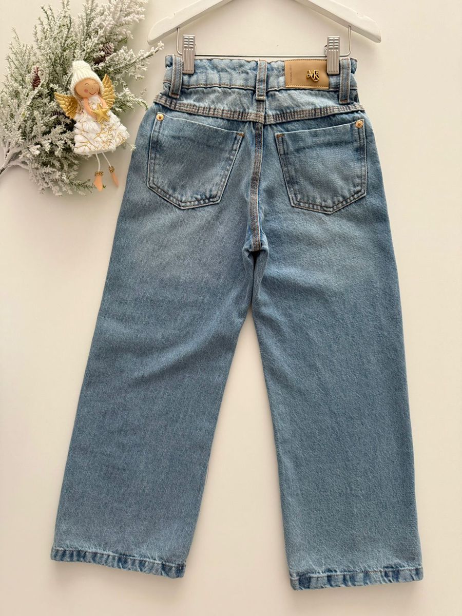 Calça Wide Leg Recorte JEANS