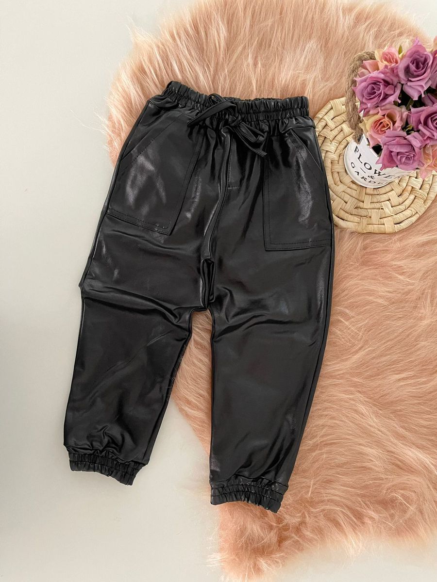 Calça Jogger Cirrê Preta - Dondokinha Kids