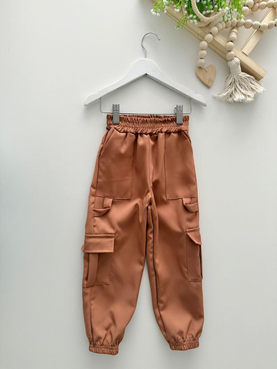 Calça Cargo Jogger Alfaiataria Caramelo - Dondokinha Kids