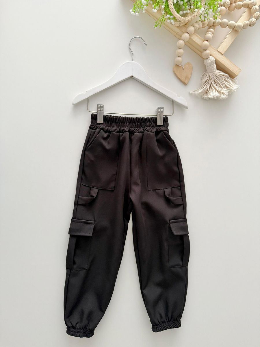 Calça Jogger Alfaiataria Preta - Dondokinha Kids