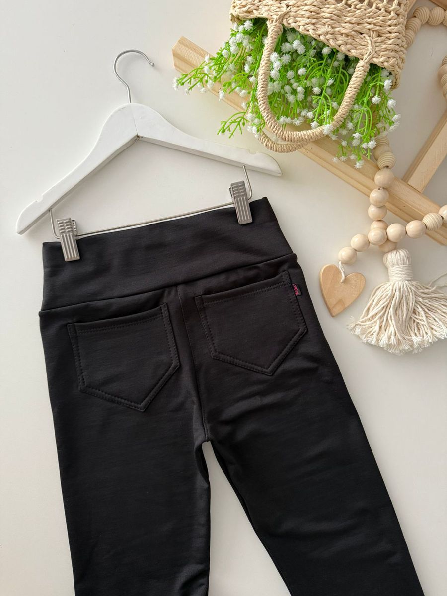 Calça Legging Juvenil Preta 
