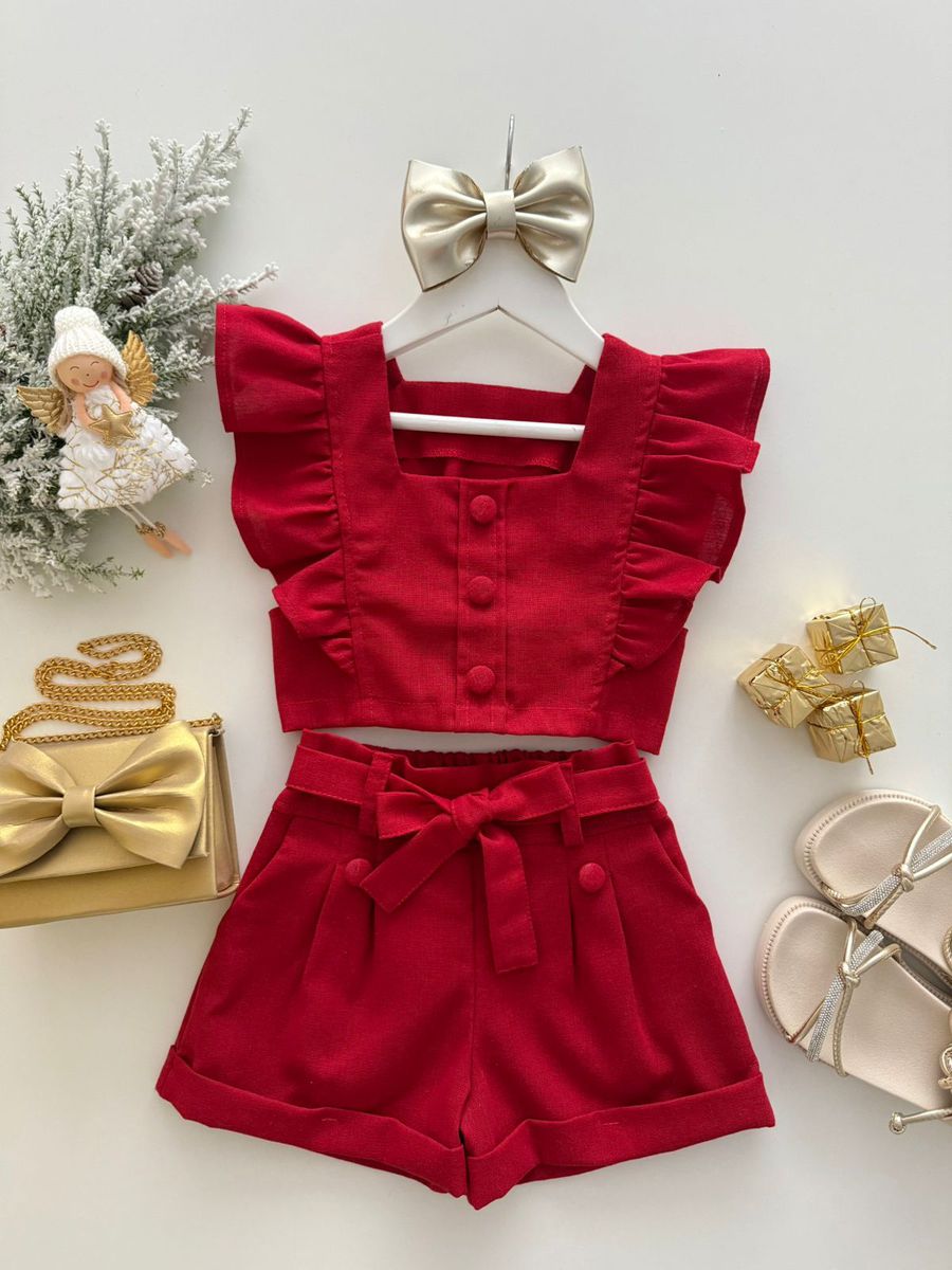 Conjunto Fabi Vermelho - Dondokinha Kids