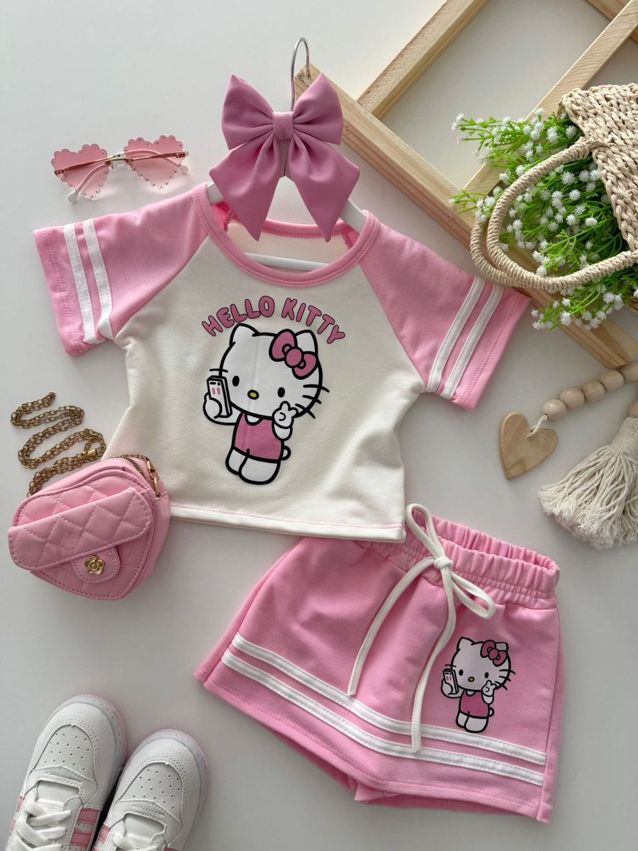 Conjunto Hello Kitty Rosa - Dondokinha Kids