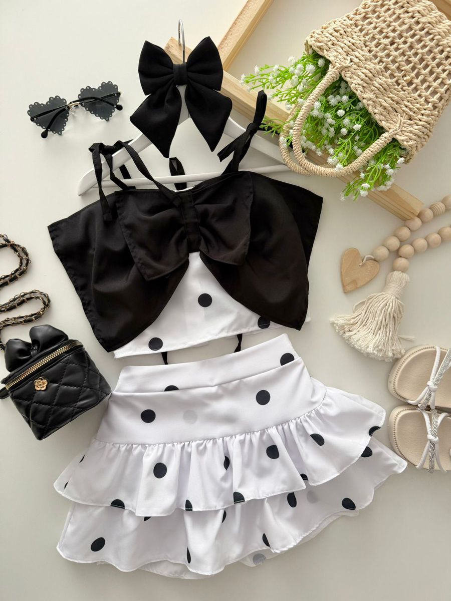 Conjunto Poá Branco - Dondokinha Kids
