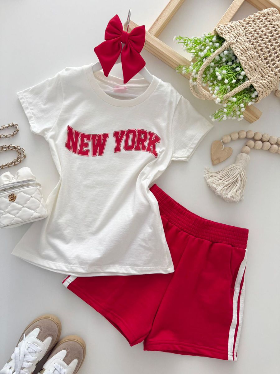 Conjunto New York Vermelho - Dondokinha Kids